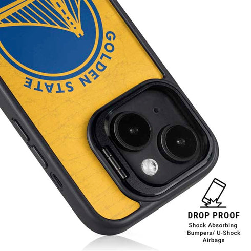 NBA Golden State Warriors Distressed iPhone 15 Kickstand Case